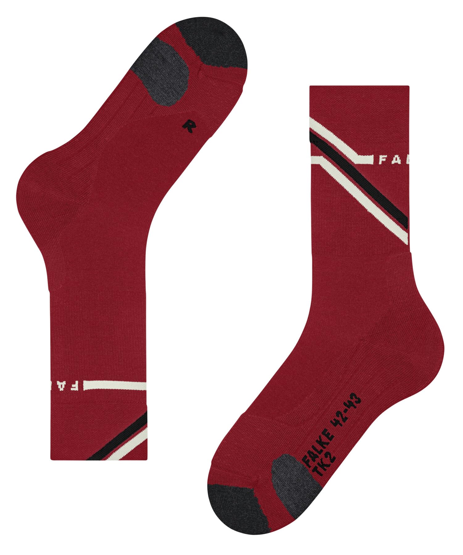 FALKE Herren Wandersocken TK2 Explore M So Wolle Funktionsmaterial antiblasen dick 1 Paar, Rot Scarlet 8070 Iconic, 39-41 4