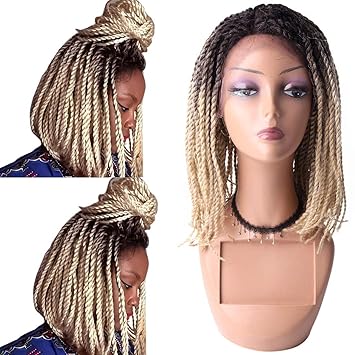 Amazon Com Newshair 16 Inch Senegalese Twist Bob Lace Front Wigs