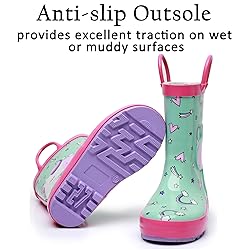 LANCDON Toddler Rain Boots for Boys and Girls