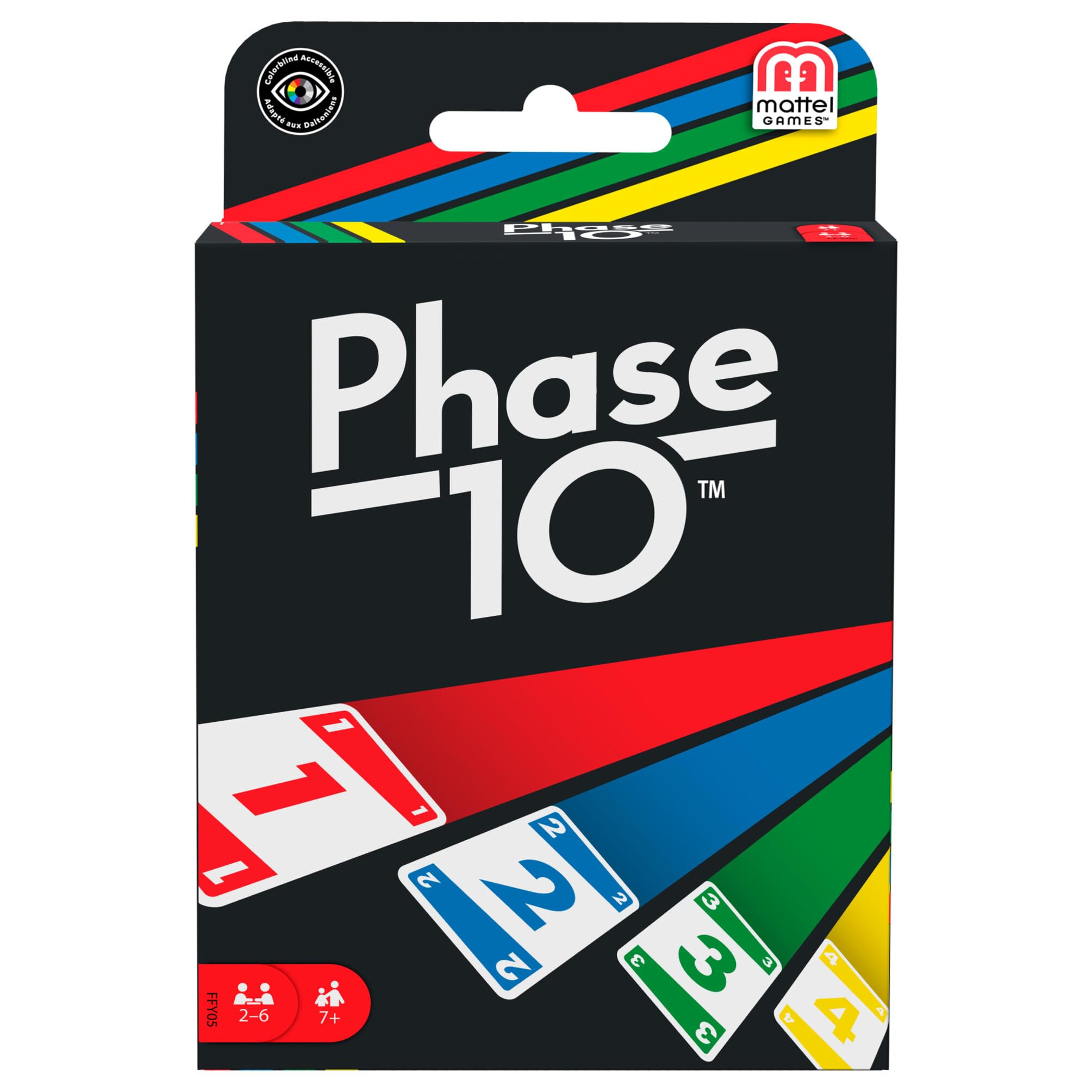 Mattel Games Phase 10 card game, sequences rummy-like card game, includes 108 cards, FFY05