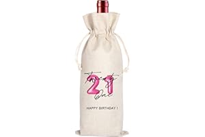 Maydvdv 21st Birthday Gift | 21st Birthday Wine Bag | Presents for 21st Birthday girl | 21 Years Old Gift Idea Wine Bag for Girl | Best Friend | Sisters | Birthday Party Decorations 11MA26