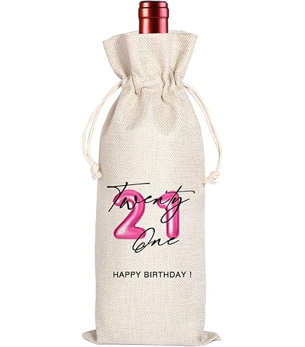 FBCCZEY Cadeau Amusant Pour 60e Anniversaire Pour Homme Et Femme, Sac à Vin, Cadeau D'anniversaire De 60 Ans Pour Homme Et Femme, Sac De Bouteille De Vin, 1964b, 5.6''W X 12.9''L, Cordon