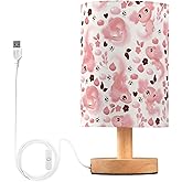 Vozoza Pink Axolotl LED Table Lamp with USB Port Night Light Bedroom Lamps for Nightstand Living Room Dorm Home Office Desk