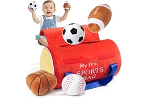 Chardfun Baby Toys 0-3-6-12 Months, Baby Sensory Ball Toys with Rattle, Squeaker & Crinkle Infant Sports Plush Soft Toy for 1