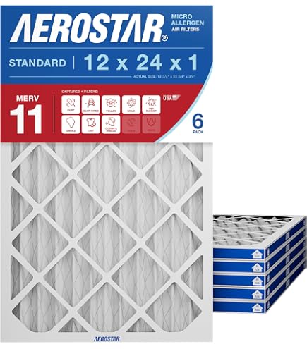 Filtri Aria Aerostar MERV 11 - Confezione Da 6 Pezzi, Dimensioni 16x30x1 Pollici, Per Sistemi HVAC, Bianchi