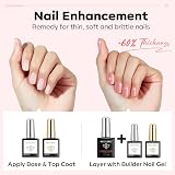 Modelones Pink Brown Builder Gel with Base Top Coat 3Pcs Set view 6