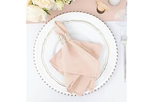 EFAVORMART.COM Efavormart 25 Pack | Blush/Rose Gold Seamless Cloth Dinner Napkins, Wrinkle Resistant Linen | 17"x17"