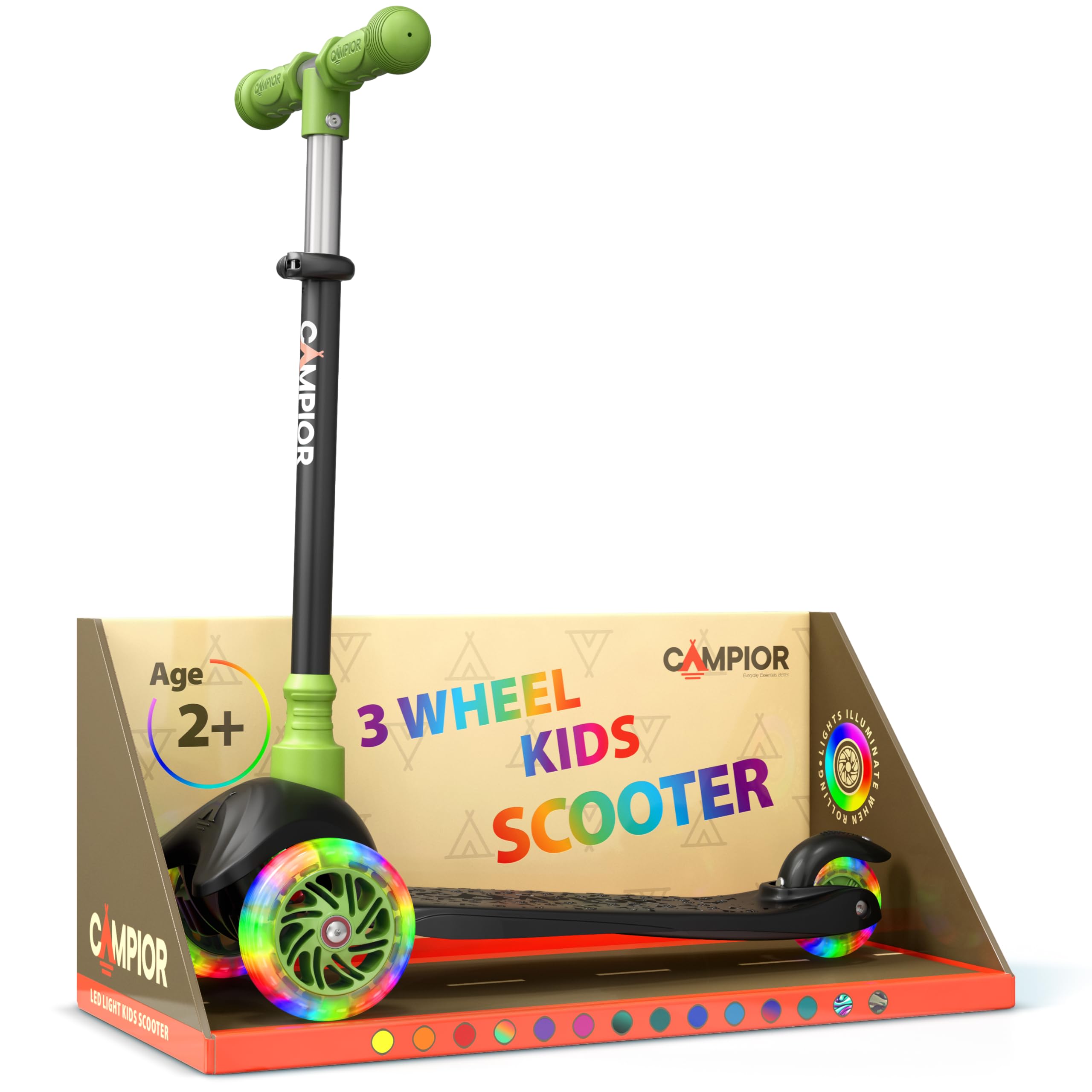 Black & Green Mini 3 Wheel Scooter for Kids