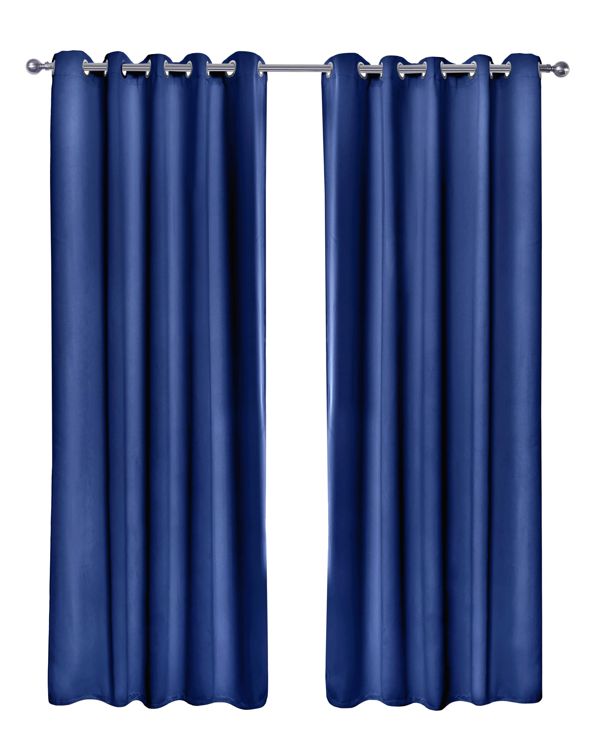 Emma Barclay – Blackout Curtains for Bedroom Living Room Thermal Insulated Woven Eyelet Blackout Curtains Cali Collection (66” x 72” Inch)(Navy)