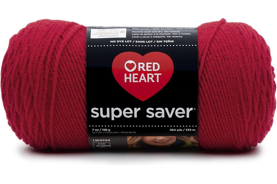 Red Heart E300.0319 Super Saver Economy Yarn, Cherry Red