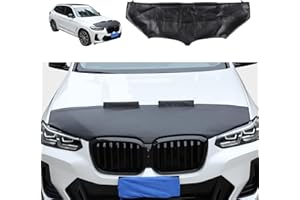 Black Leather Hood Bra Front End Nose Mask Compatible with BMW X3 G01 2018-2023 Car Hood Protector,Auto Hood Bonnet Bra Exter