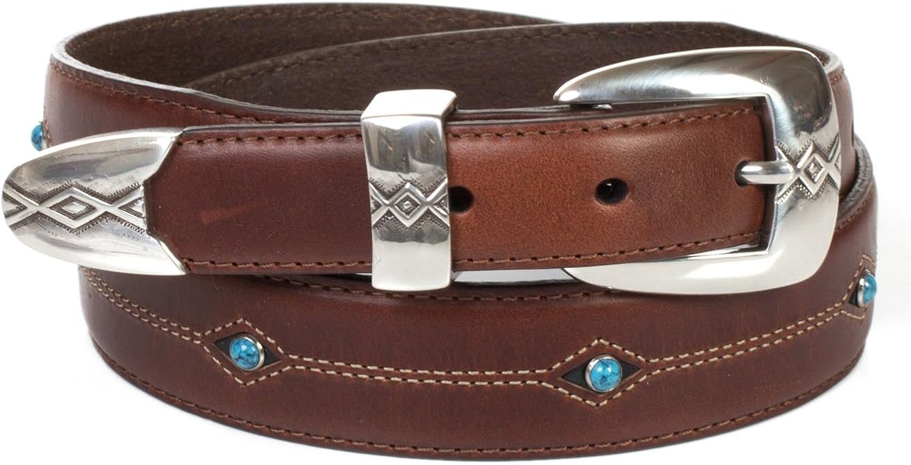 Brighton Men's Cody Turquoise Taper Belt, Brown/Black, 44 at Amazon