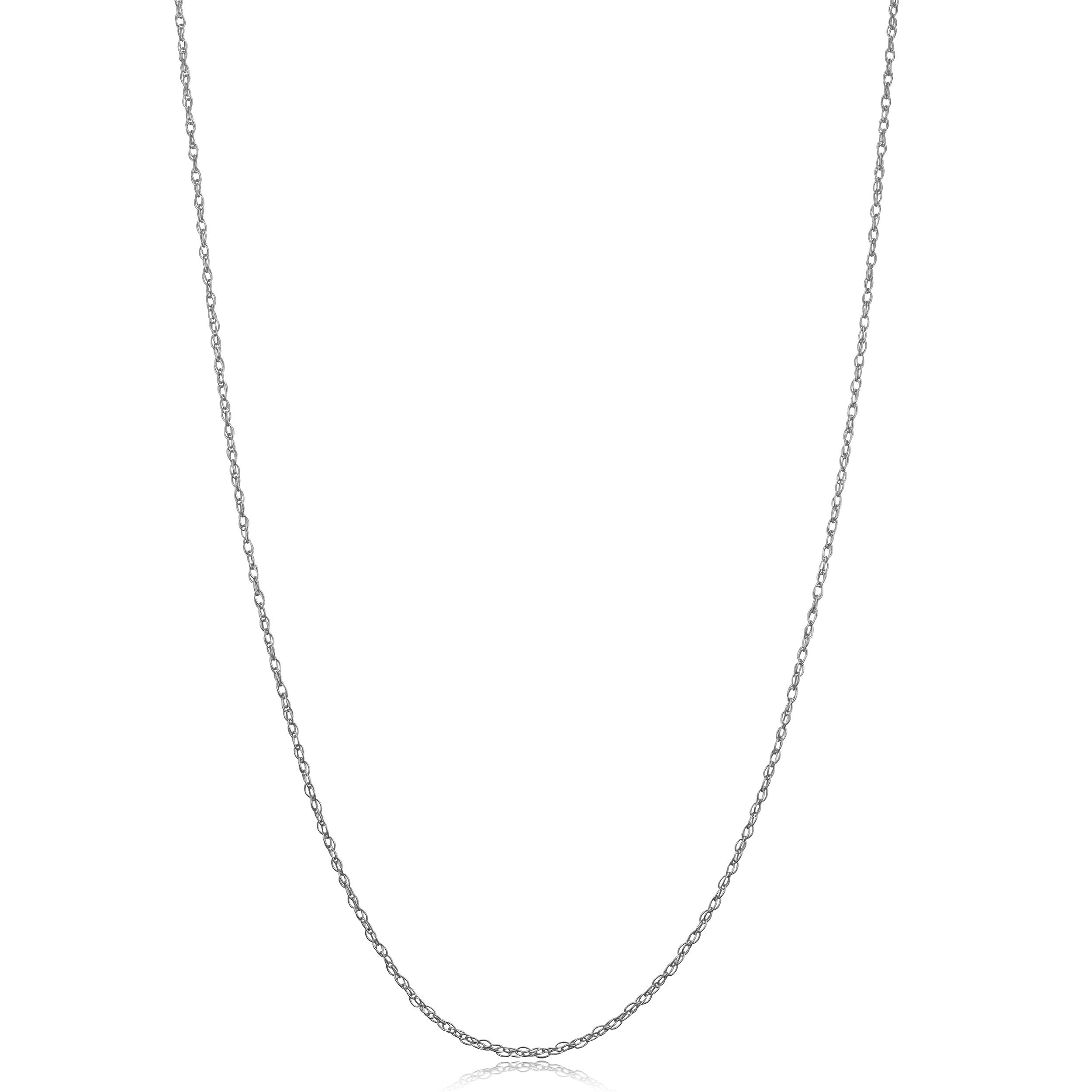 Kooljewelry 14k White Gold Rope Chain Pendant Necklace (0.9 mm, 24 inch) โ image 1
