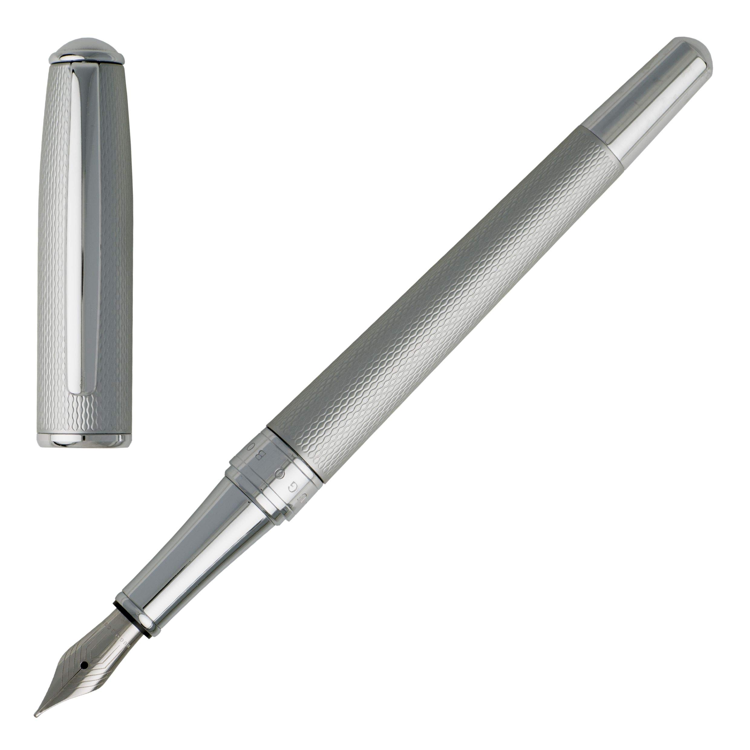 Hugo Boss HSW7442B Essential Fountain Pen - Silver