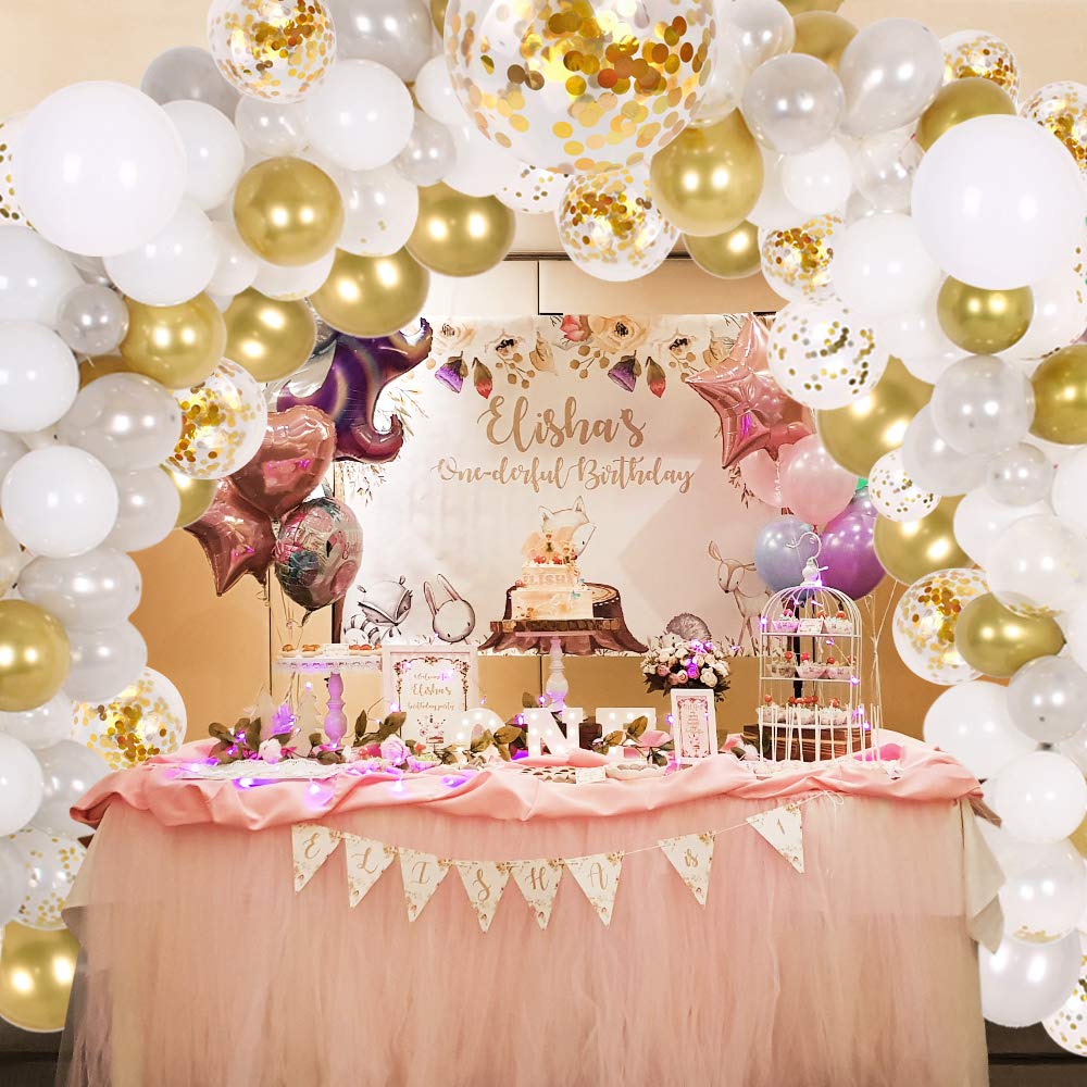 Blanc Kit De Guirlande De Ballons A Faire Soi Meme Et Arche De Ballons Argent Fournitures De Fete Decorations Or Rose Et Confettis Or Rose Balloons Cuisine Maison