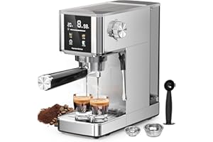 Kismile Espresso Machines,Professional Espresso Maker with Milk Frother Steam Wand for Latte & Cappuccino, Coffee Machine with Removable Water Tank for Home/Office
