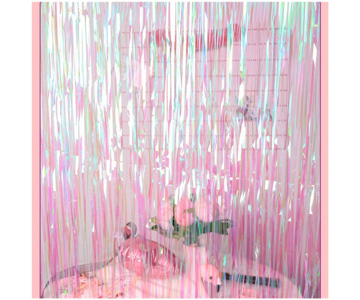 ShinyBeauty 12FTX8FTTinsel Foil Fringe CurtainTransparent