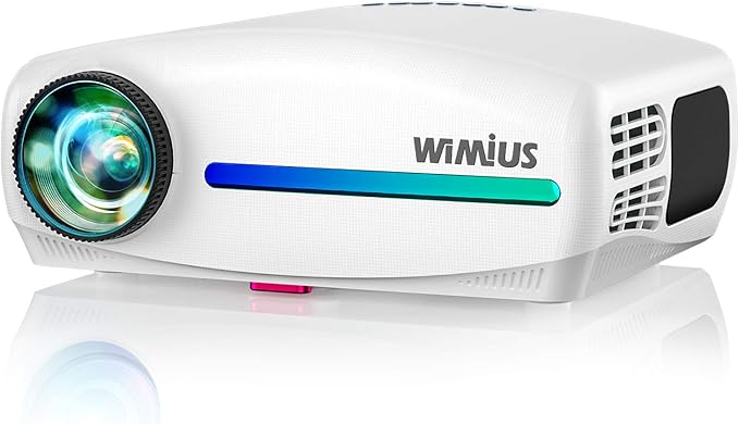 Proiettore,WiMiUS 7000 Lumen Videoproiettore Nativa 1920 x 1080P LED Full HD Supporto 4K Videoproiettore 4D Keystone Correzione ±50°Per Home Theater,PS4,Presentazione PPT,Con VGA HDMI AV USB