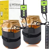 Kombucha Heating Wrap with Digital Thermostat for Brewing and Fermentation | 2 Pack 45-113&deg;F Adjustable Fermentation Heater Belts for 1-3 Gallon Fermenters, Kombucha, Wine, Beer and Yogurt Making
