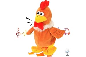 Hopearl Talking Chicken Repeats What You Say Walking Chick Electric Interactive Animated Toy Speaking Plush Buddy Gifts for Toddlers Thanksgiving Day, 9''