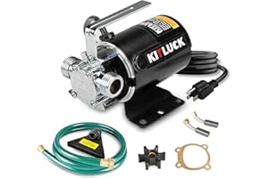 KITLUCK Water Transfer Pump, 115V 1/10HP 330GPH Utility Water Pump Electric With 6ft Suction Hose Kit, Portable Small Water Pump For Pool Draining, Removing Water From Rain Barrel, Aquariums, etc.