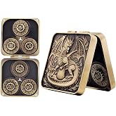 Haxtec Spinner DND Dice, Foldable Magnetic Metal 7-in-1 Rotate Dice Set | Unique Folding Pocket Spin Dice, Compatible with Dungeons and Dragons, Bronze RPG Dice, Gifts for TTRPG Masters &amp; Players