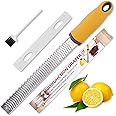 Lemon Zester Grater, Citrus Zester Grater with Handle, Kitchen Gadgets for Cheese, Lemon, Chocolate, Nutmeg, Ginger, Fruit, Vegetable, Stainless Steel Micro Cheese Grate, Dishwasher Safe(Narrow)