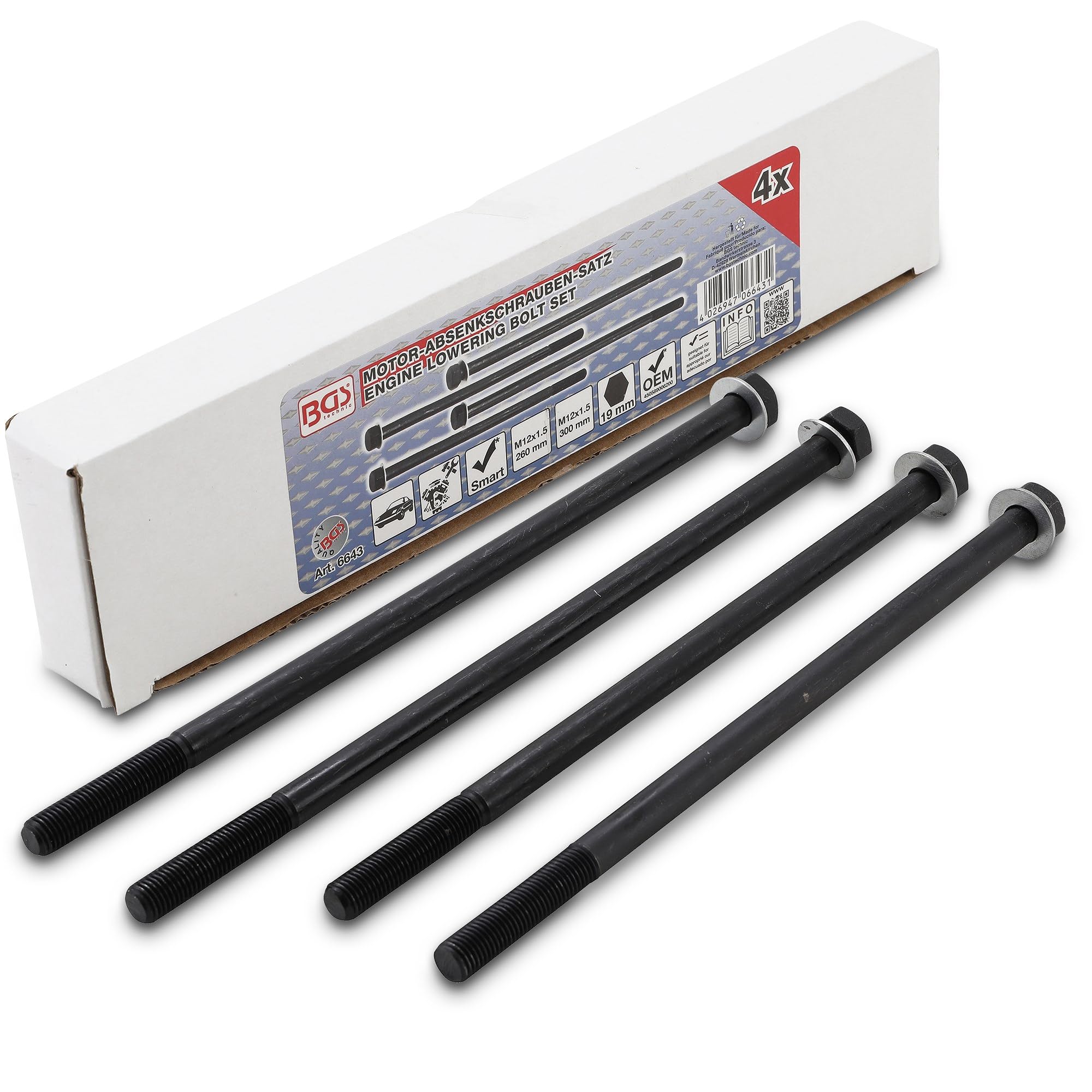 BGS 6643 | Engine Lowering Bolt Set | for Smart | 4 pcs.