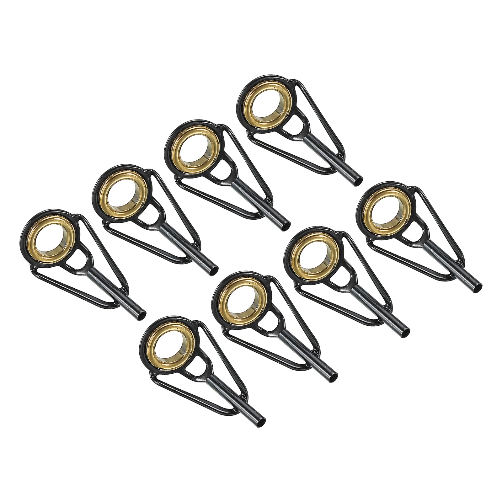 PATIKIL 1.6mm Fishing Rod Tip Repair Kit, 8pcs Stainless Steel Pole Ring Guide Replacement for Saltwater Freshwater Fishing, Golden