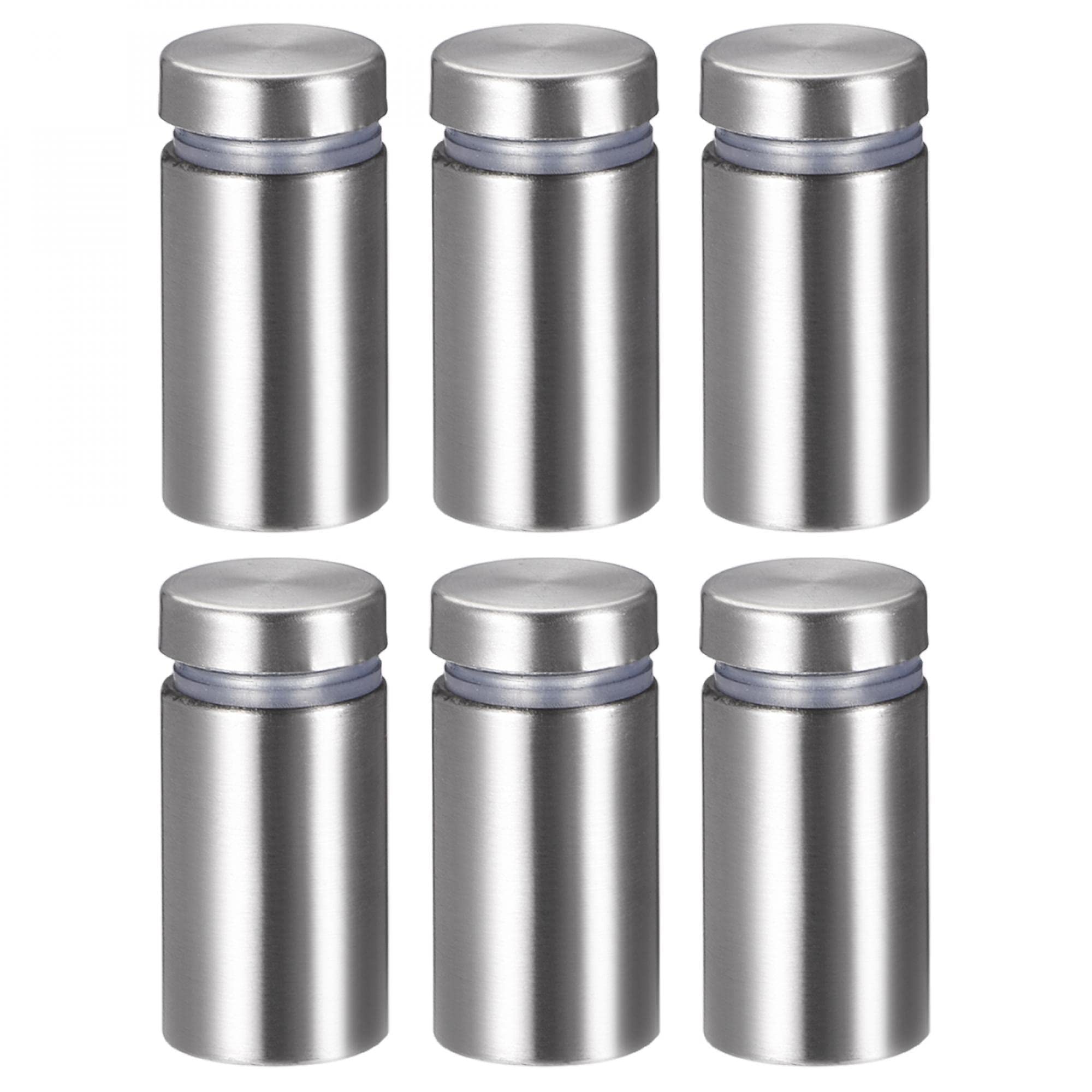 sourcing map 5/8 Dia x 1-1/2"(16x32mm) Standoff Screws Wall Mount Sign Holders Acrylic Glass Nails 6pcs