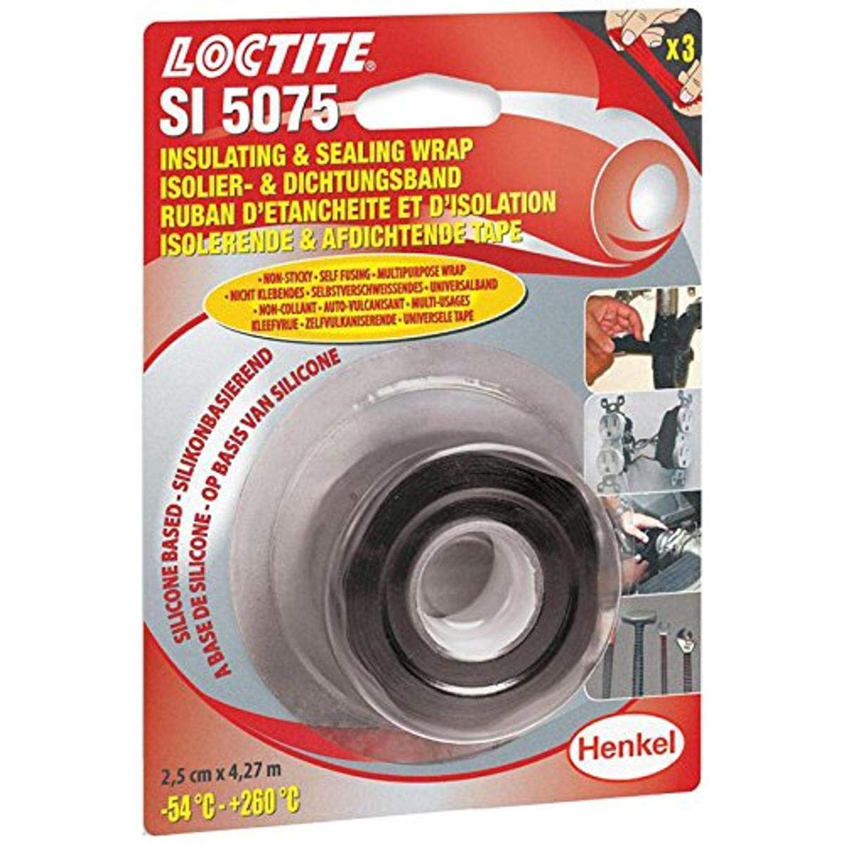 Loctite 1808110 Isolating and Sealing Wrap, 4.27 m X 2.5 cm, Black