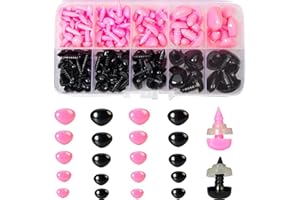Zhbrchz 280pcs Plastic Safety Noses 5 Sizes Craft Triangle Nose with Washers for Amigurumi Crochet Bears Dog Stuffed Animals Doll Making