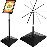 VAIIGO 8.5"x11" Pedestal Poster Holder Stand with Heavy Duty Solid Steel Base, Adjustable Floor Standing Sign Holder for Vertical and Horizontal View, Super Stable Display, Black