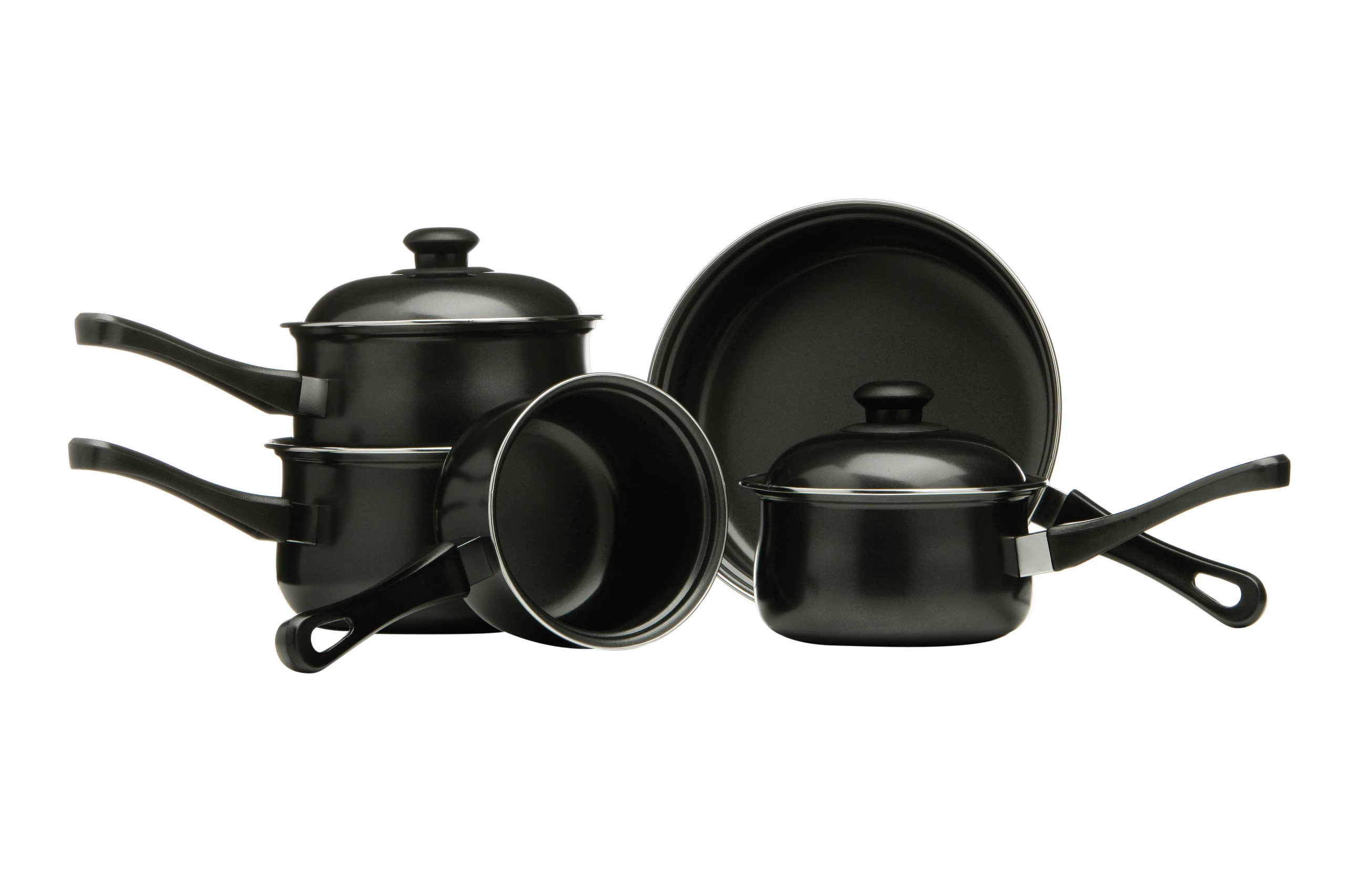 Premier Housewares 204202 Carbon Steel Belly Pan Set, Black, 5 Piece
