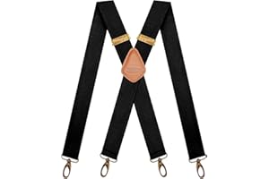 MENDENG Suspenders for Men Heavy Duty Swivel Hooks Retro X-Back Adjustable Brace