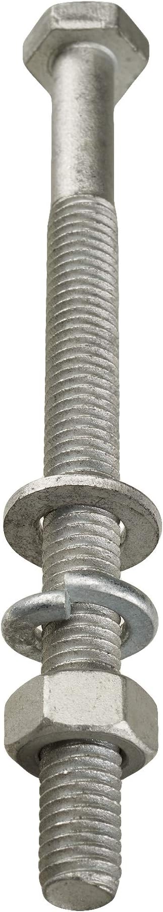 Simplified Living M8 x 100mm Nut and Bolt Hardware Kit, Anti-Corrosive Dacromet Coated Steel, Each Set Includes: Bolt, Nut, Spring Washer, Flat Washer (16 Sets)