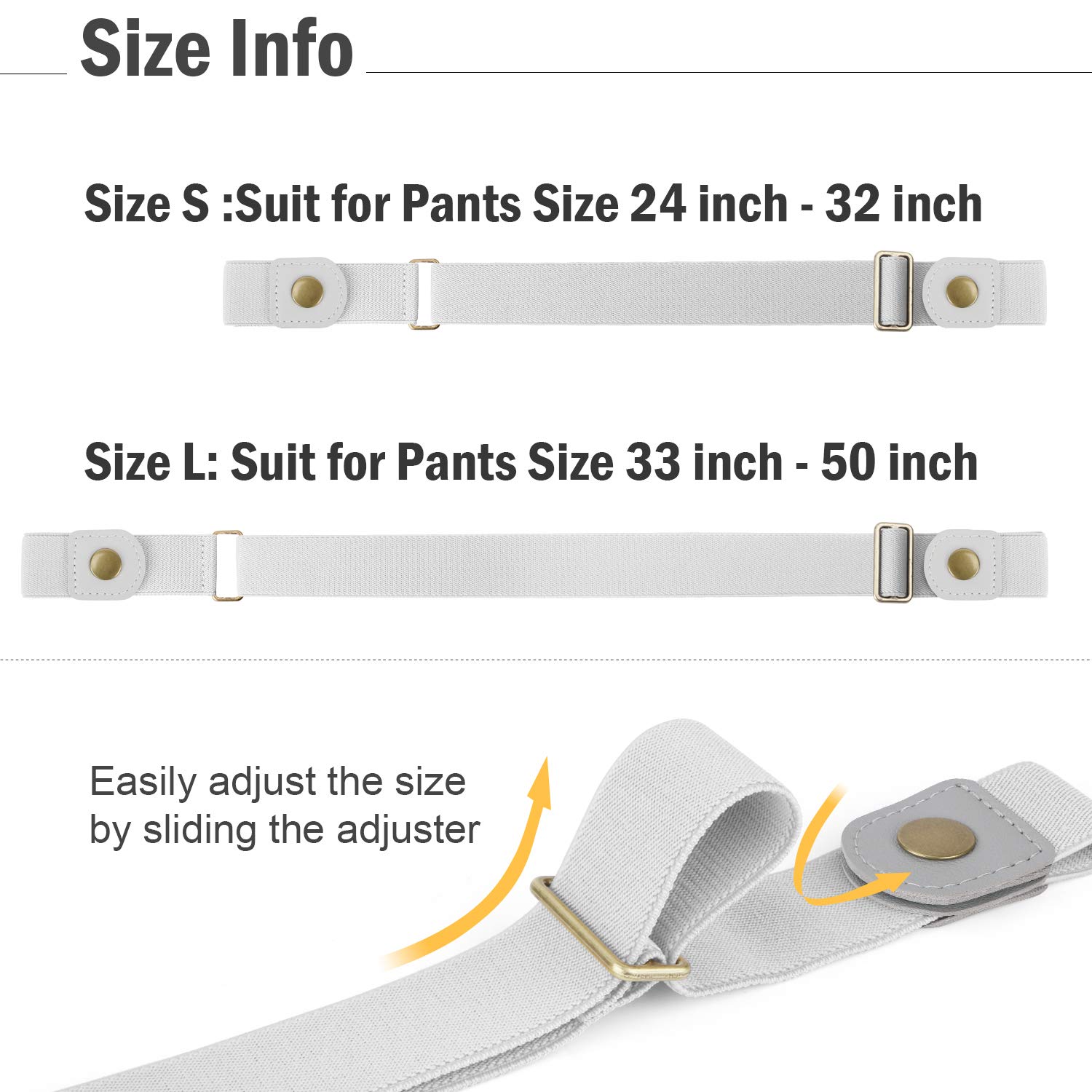 JasGood Gürtel ohne Schnalle Gürtel Elastischer Gürtel Unsichtbare Gürtel Dehnbarer Gürtel für Damen & Herren Justierbar Stretchgürtel mit Leichter Stil Gürtel Stilvoll Gürtel Neutral Für Jeans Hosen