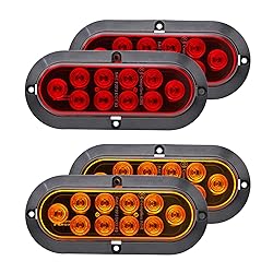 Meerkatt (Pack of 4) 6 Inch Oval 2 Amber + 2 Red 10