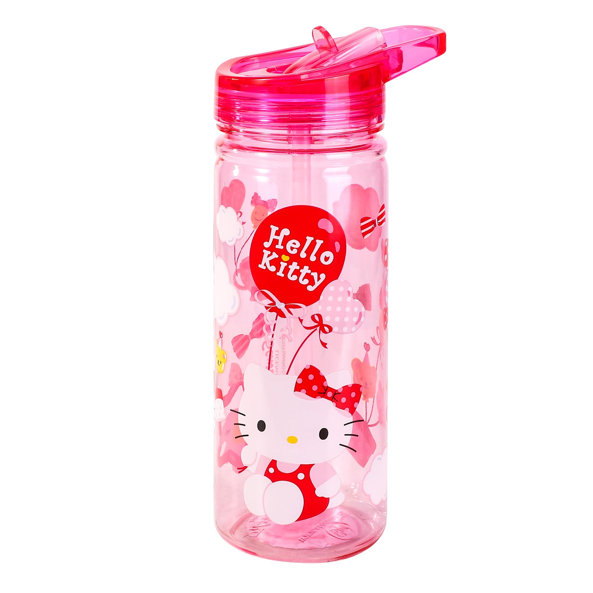 Stor 580ml Water Bottle for Kids School Drinks Bottle Made of Durable Tritan Reusable BPA Free (Hello Kitty)