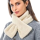 RainFlowwer Faux Fur Collar Scarf for Women Winter, Fluffy Scarves Neck Shrug for Cold Weather
