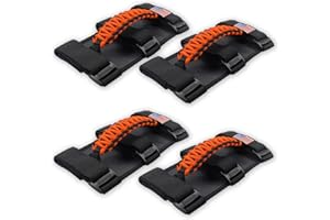 KOHUIPU Roll Bar Grab Handles with US Flag, Paracord Grip Handle for Jeep Wrangler JK JKU JL JLU TJ CJ YJ & Gladiator JT, Orange