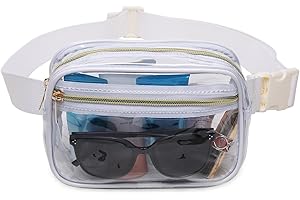 Clear Fanny Pack Stadium Approved，Bunnychill Clear Belt Bag Cross Body Bag for Women Men Transparent Waist Bag Crossbody Purse with Adjustable Belt for Sports, Beach, Events, Concerts, Festivals