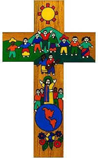 Wood Cross Children S Cross Hand Painted Cross 10 Cms Amazon Co