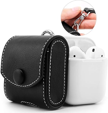 Amazon Airpods ケース Atic Airpods 第1世代 第2世代 に適用 レザー 高級感 全面保護 ハンドストラップ付き 耐衝撃 落下防止 エポッズ ケース エアポッド ケース 可愛い オシャレ 軽量 Airpods カバー Gps Bot ケース Black Atic 家電 カメラ