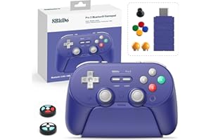 8Bitdo Pro 3 Bluetooth Controller with TMR Joysticks, Swappable ABXY Buttons, Pro Back Buttons, Charging Dock, Hall Effect Triggers for Switch/Switch 2, Windows, Apple, SteamOS, Android (Purple)