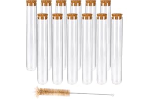 DEPEPE 12pcs 80ml Test Tubes, 25x200mm Glass Test Tubes with Cork for Plants, Bath Salts, Party Decoration