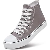 ZGR Womens High Top Canvas Sneakers,Lace-up Casual Tennis Walking Shoes | Breathable canvas,memory foam comfort,non-slip outsole,high-top lace-up,walking,tennis,travel,casual