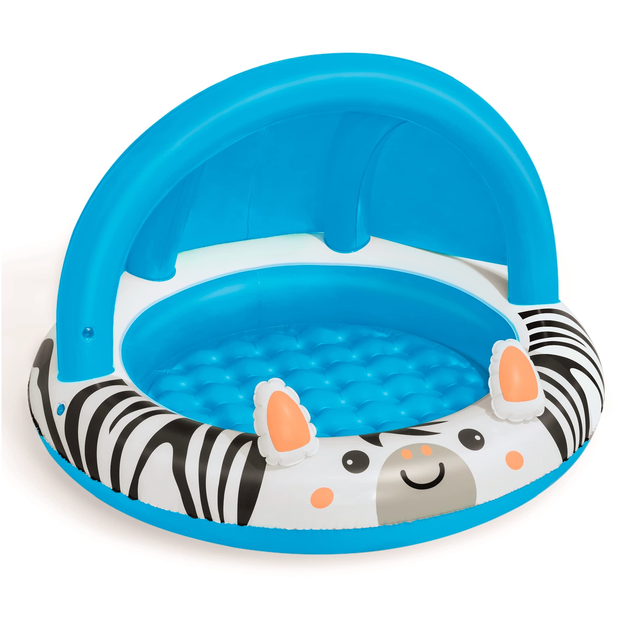 Bestway Shaded Baby Pool, Safari Fun Inflatable Play Centre, UV Sunshade, Inflatable Floor, Zebra Design, Ages 2+
