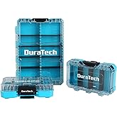 DuraTech 3 Pieces Small Parts Organizer, 14 Compartments, Removable Dividers, Portable Hardware Tool Box Organizer with Transparent Plastic Lid, Durable Cases Storage for Small Tools and Accessories