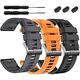 EZMVZKU 20mm Quickfit Silicone Watch Band for Garmin Fenix 8 43mm/Descent Mk3 43mm/Epix Pro 42mm/Fenix 7S/6S/5S/7S Pro/6S Pro/5S Plus,Sport Replacement Strap for Approach S70 42mm/Descent Mk2s